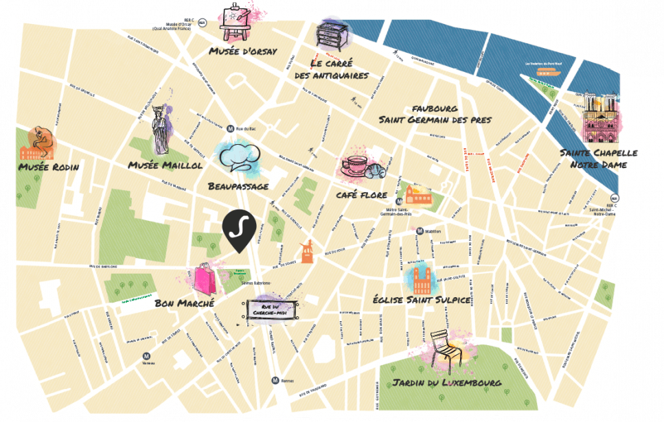Hôtel Signature St Germain des Prés - Plan du quartier