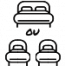 Queen bed  <b>or</b> Twin beds