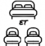 Queen size bed  <b>&</b> Twin beds